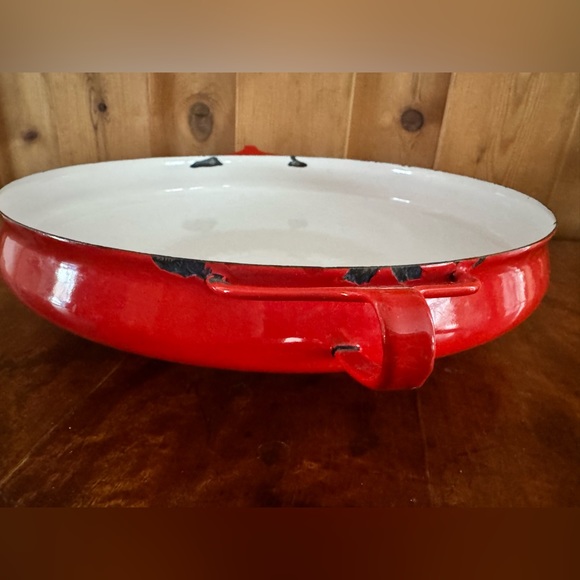 Vintage Dansk Kobenstyle Enamelware Paella pan (red is available, yellow sold) - Picture 12 of 15